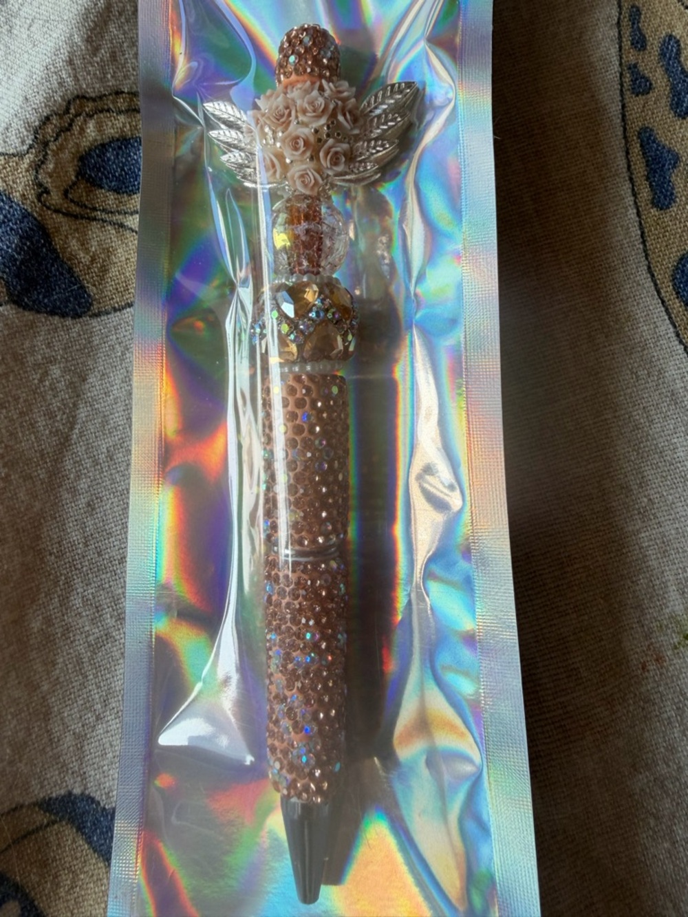 🪽Rhinestone Rose Angel Ballpoint Pen - Blush Pink 🪽